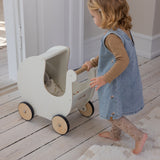Sebra Classic White Doll's 디럭스 유모차 Wooden