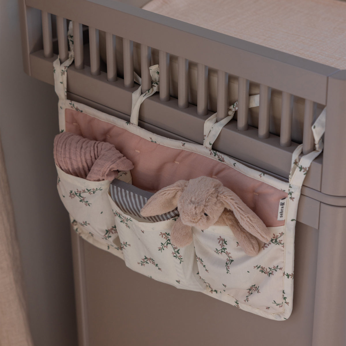 Sebra Powder Blossom 3-Pocket Nursery Organizer