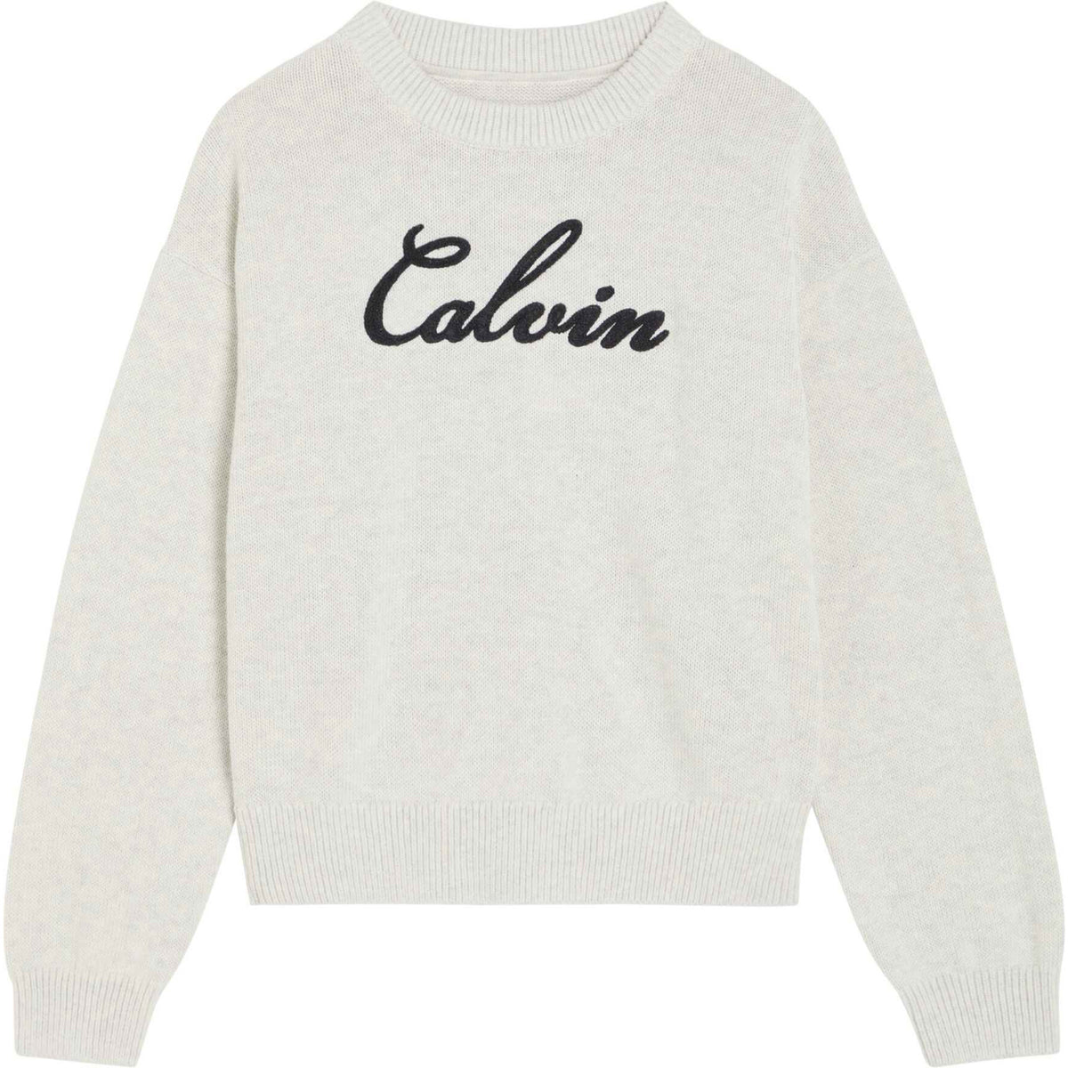 Calvin Klein Grey Heather-Grey Seasonal Graphic Sweater