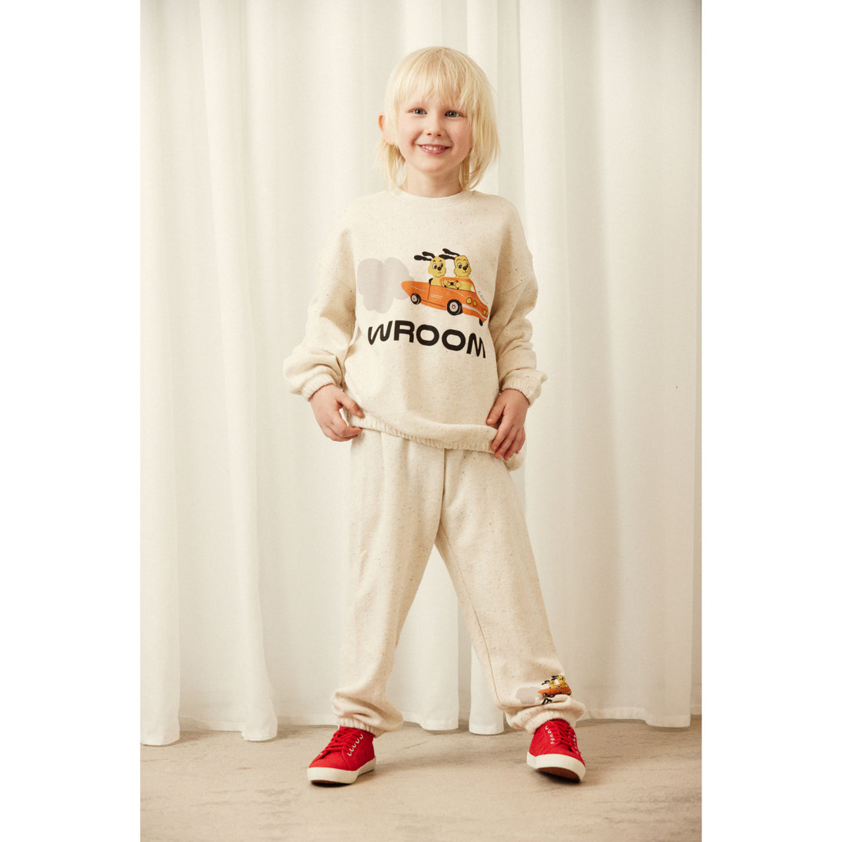 Mini Rodini Off-White Racing Rabbits Sp Sweatshirt