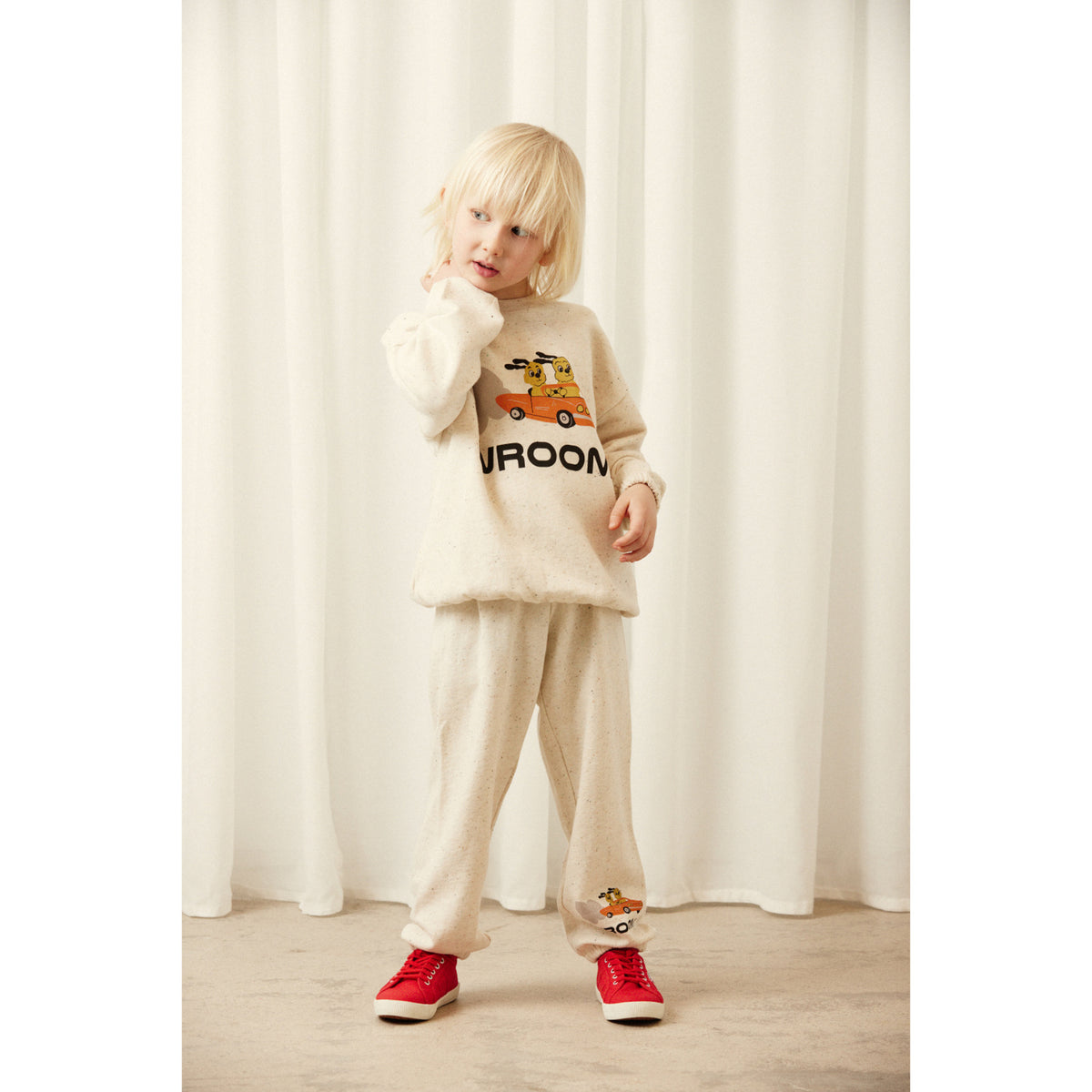 Mini Rodini Off-White Racing Rabbits Sp Sweatpants