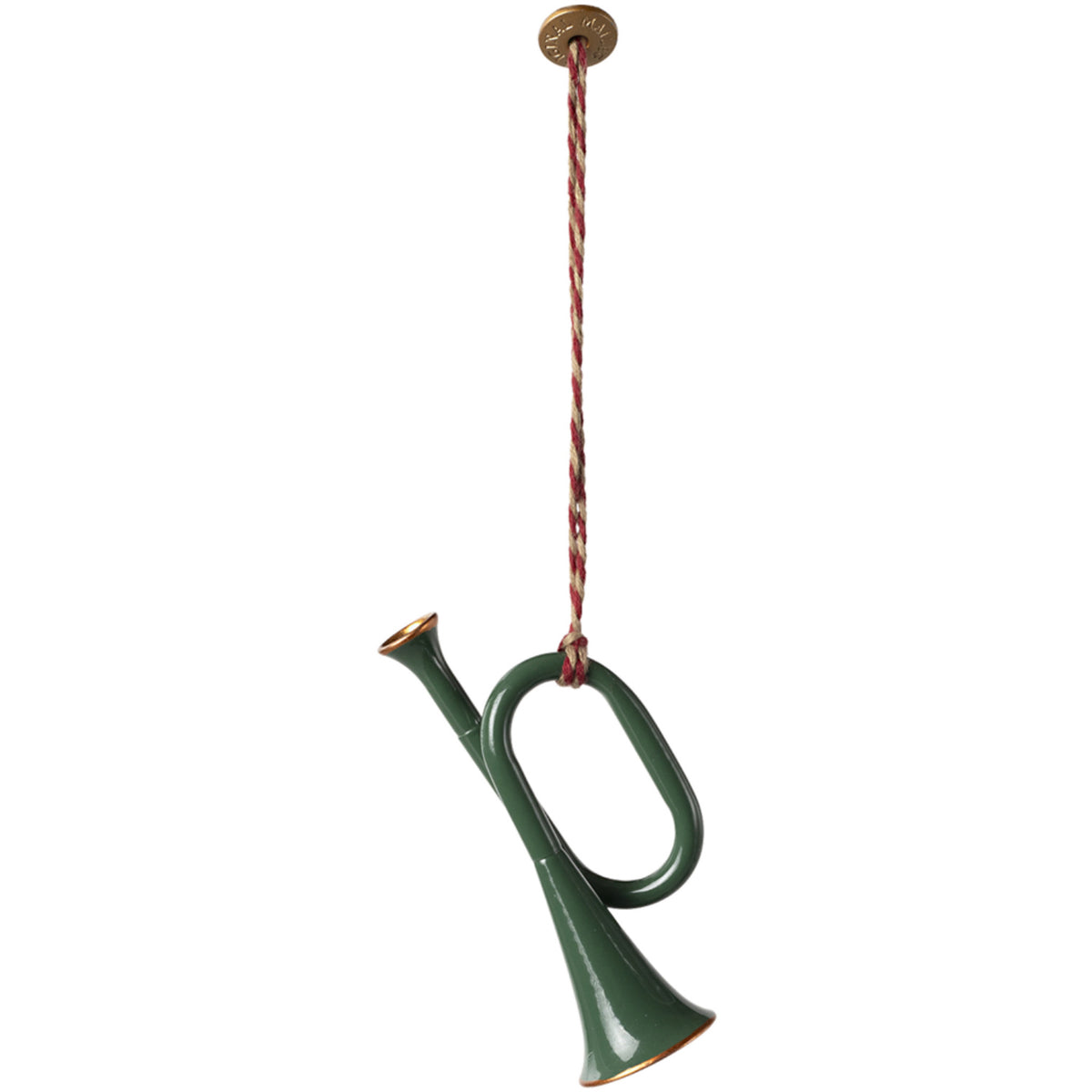 Maileg Metal ornament, Trumpet - Dark green