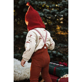 Silly Silas Footless Cotton Tights With Braces Cinnamon Christmas Patterned
