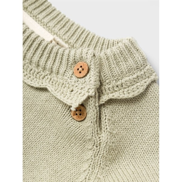 Lil'Atelier Moss Gray Fie Knit Cardigan 3