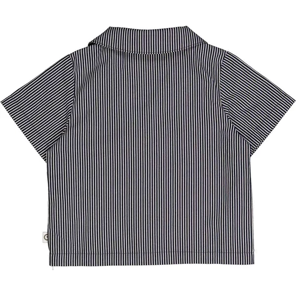 Müsli Balsam Cream/Night Blue Poplin Stripe Shirt