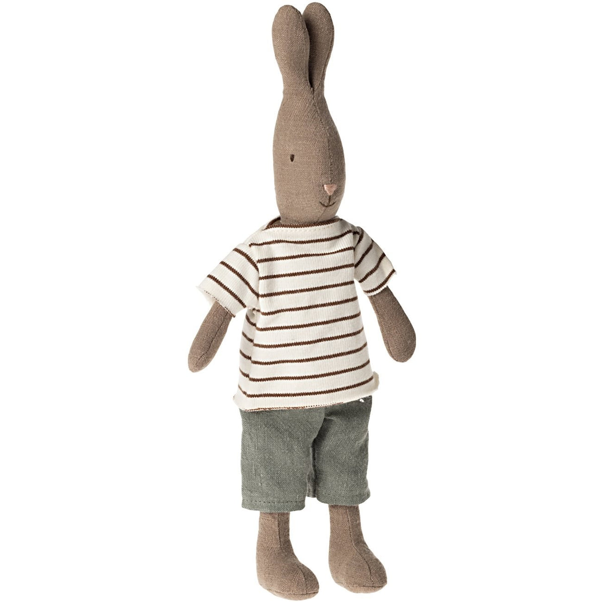 Maileg Rabbit Size 2, Brown - Striped Blouse and Pants