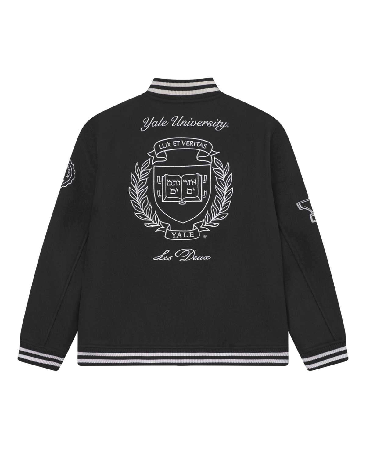 Les Deux Kids Black/Black Yale Wool Varsity Jacket KIDS