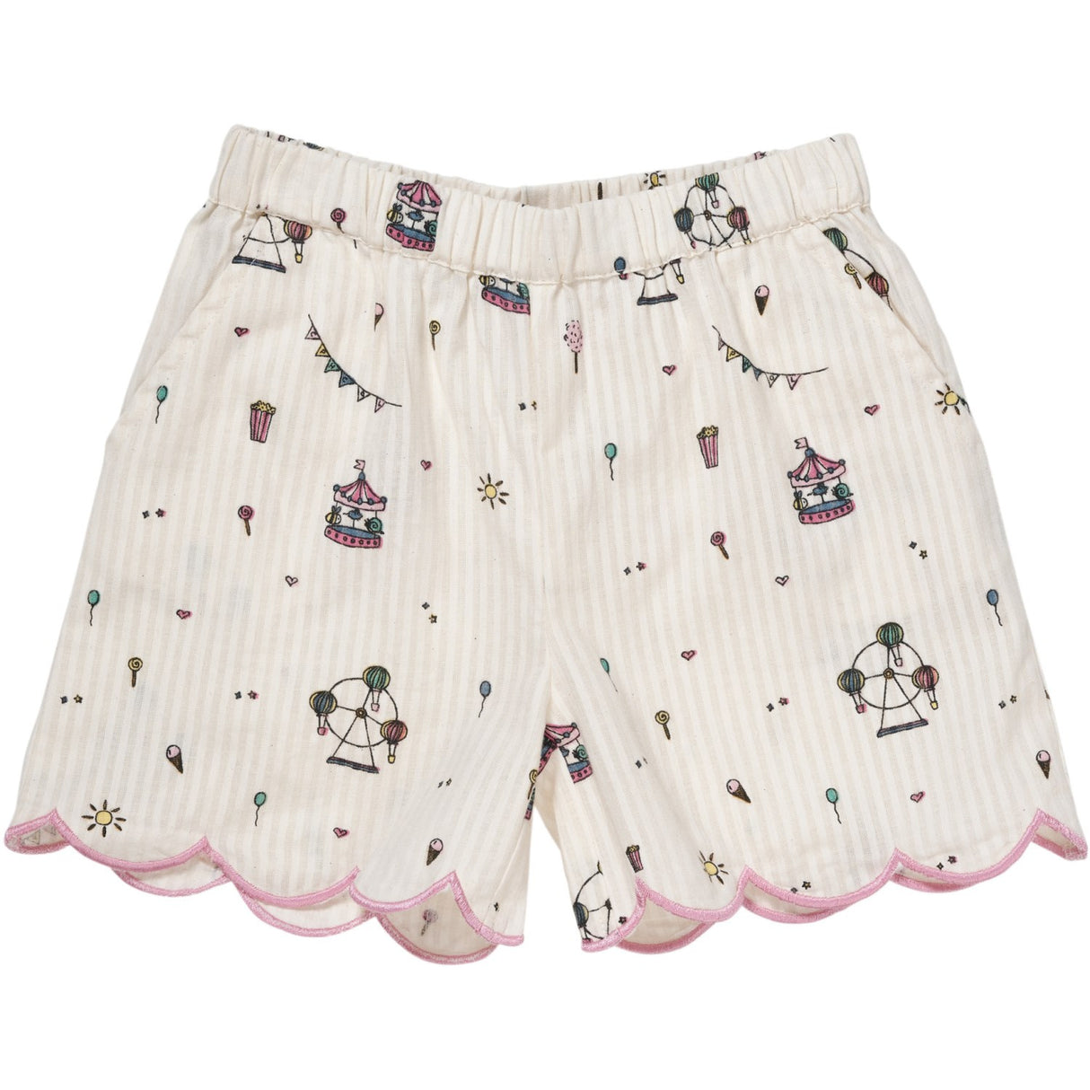 Copenhagen Colors Cream Tivoli Print Printed Shorts W. Deco Edge