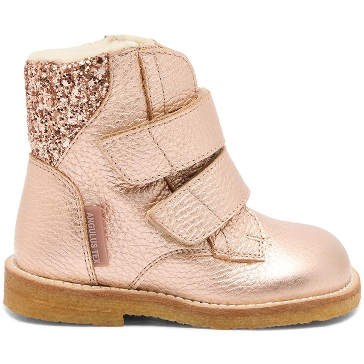 Angulus Copper/Maple Glitter Tex-Boot Med Glitter Og Velcro Closure 2