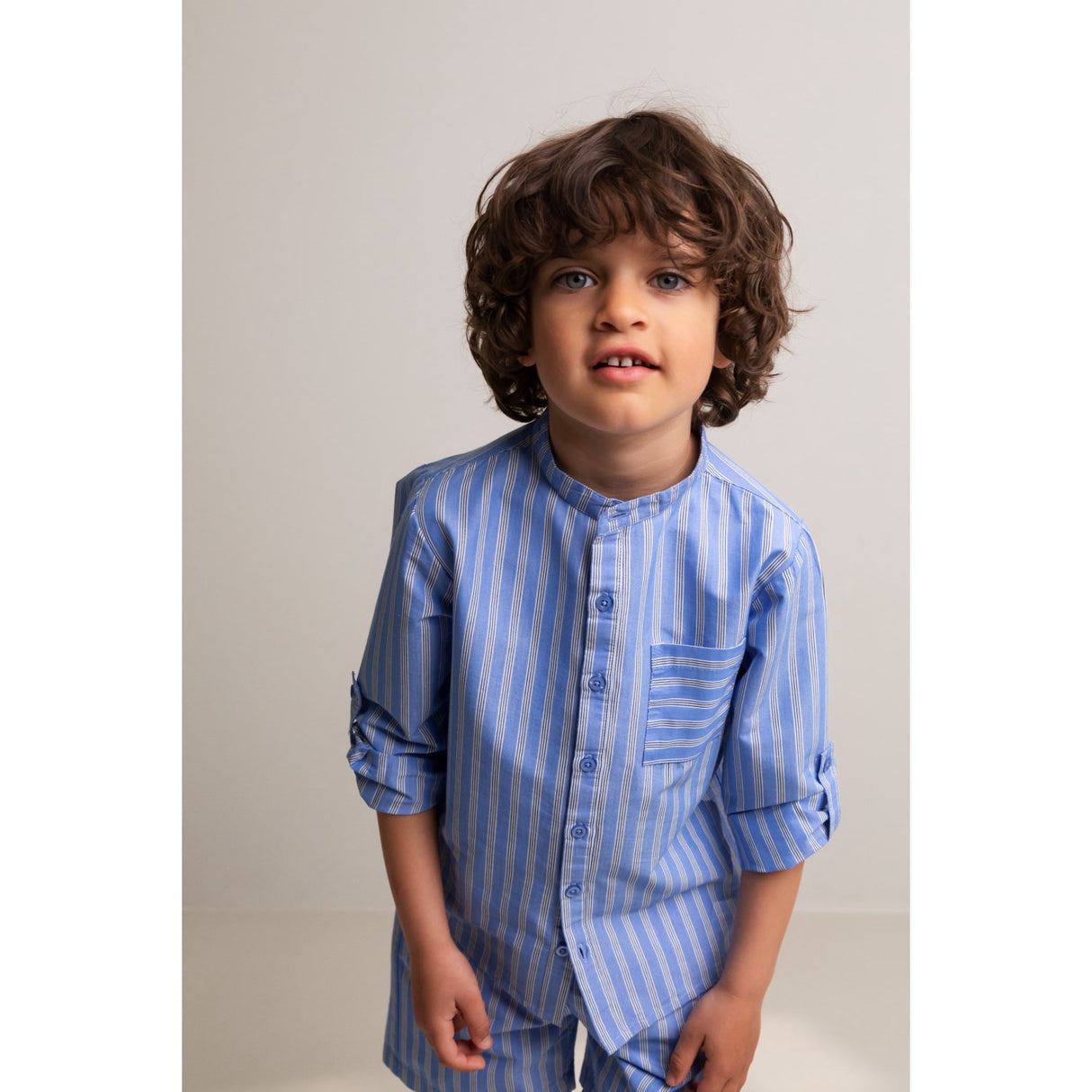 MarMar Smooth Cotton Cornflower Stripe Theodor Shirt 2