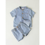 Name It Light Blue Denim 라이언 스트라이프 데님 쇼츠 2