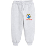 Mini Rodini Grey melange Parrot Embroidery Sweatpants