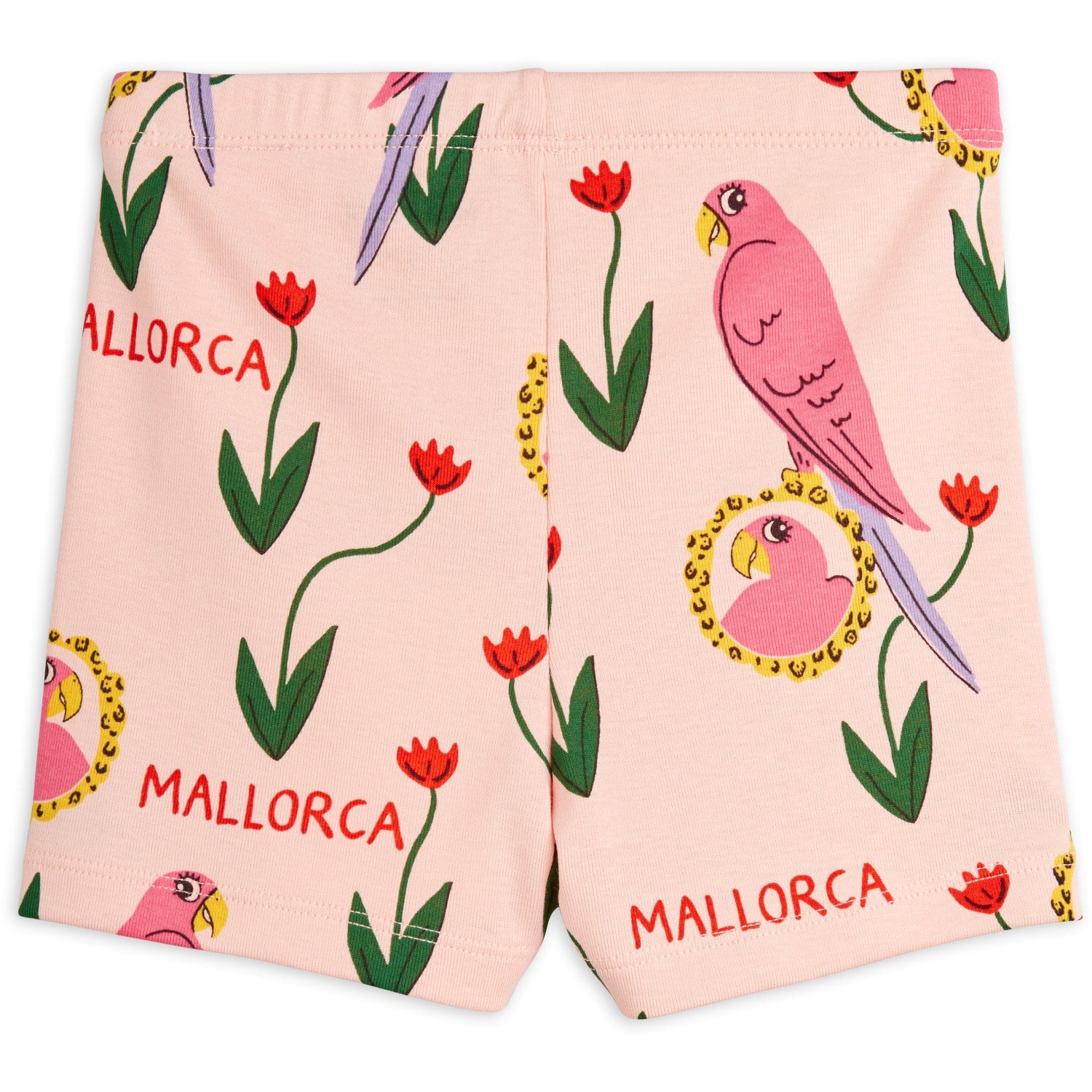 Mini Rodini Pink Parrots AOP Shorts 4