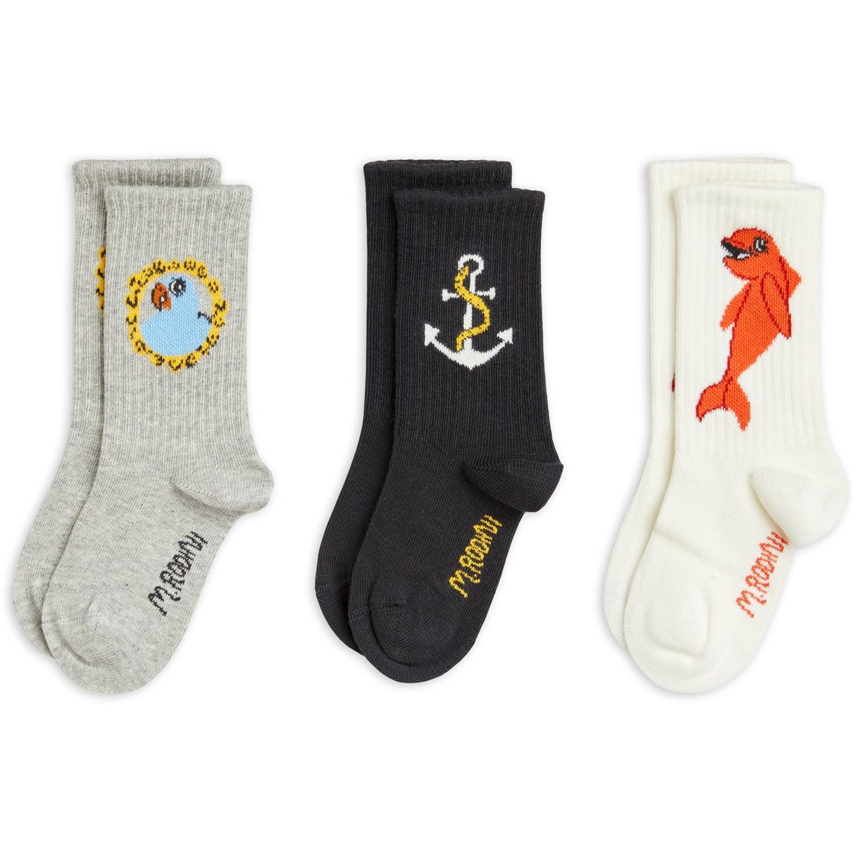 Mini Rodini Multi Dolphin 3-Pack Socks