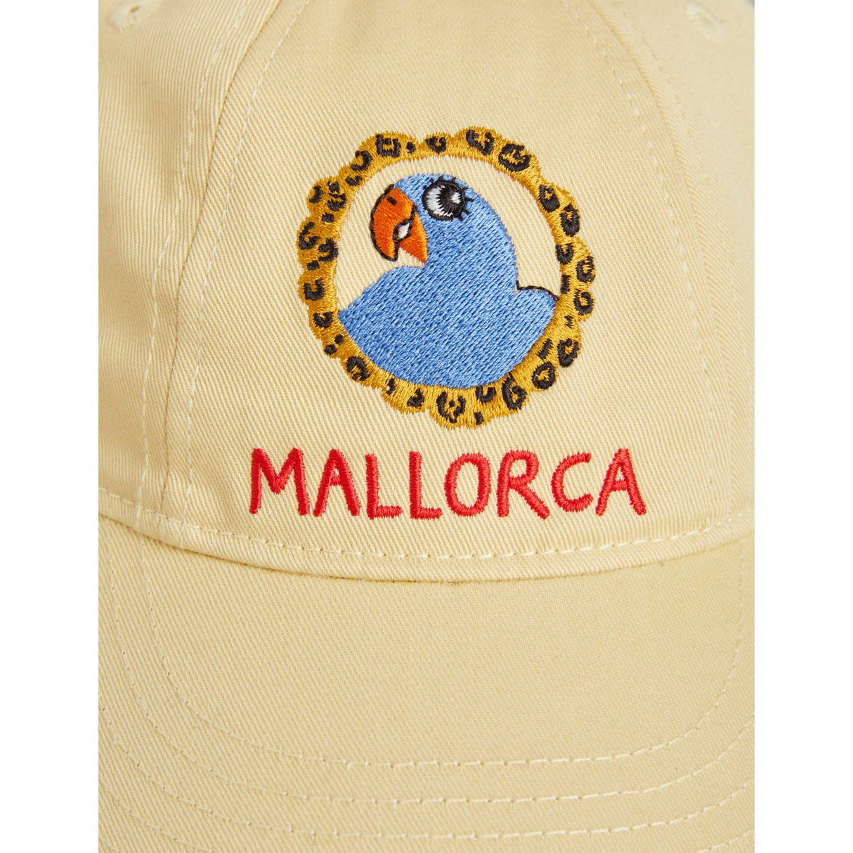 Mini Rodini Yellow Parrot Embroidery Soft Cap 3