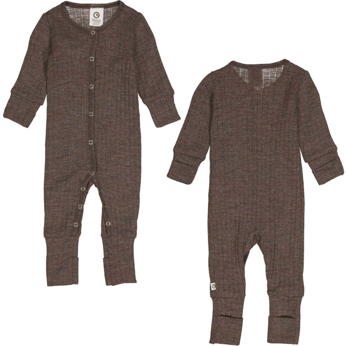 Müsli Walnut Melange Woolly Rib Bodysuit Lssuit