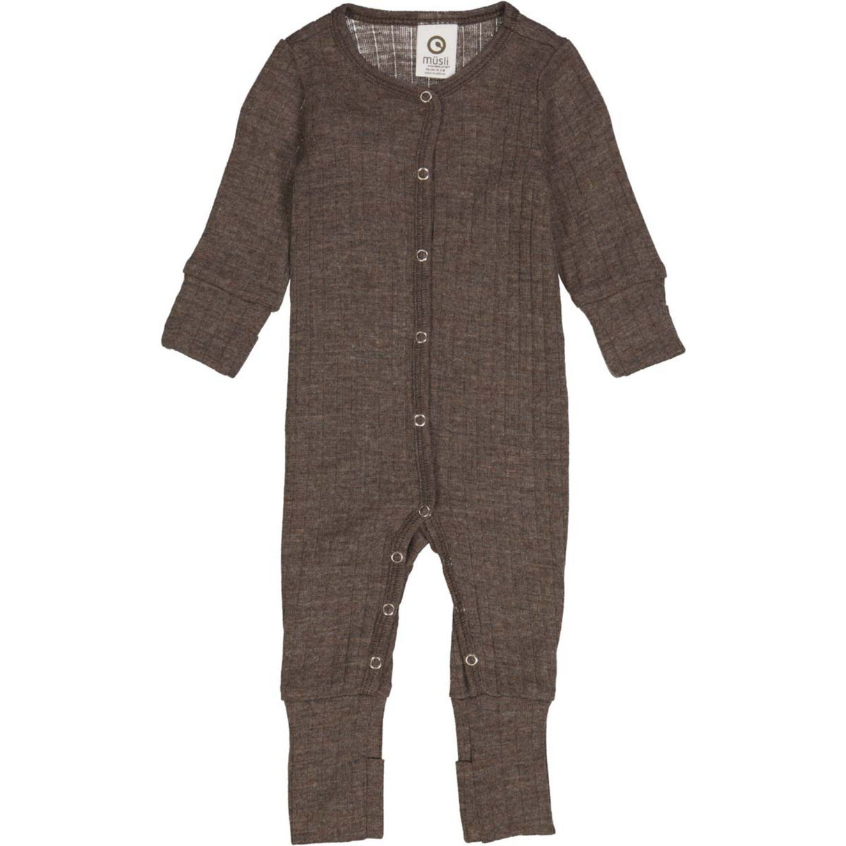 Müsli Walnut Melange Woolly Rib Bodysuit Lssuit