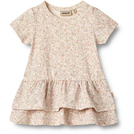 Wheat Cream Flower Meadow Jersey Dress Johanna