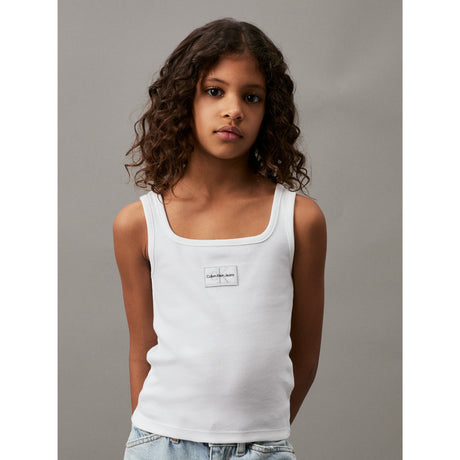 Calvin Klein Rib Badge Tank Top Bright White 2