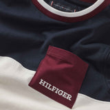 Tommy Hilfiger Ancient White Colorblock Embroidered Tee Ss