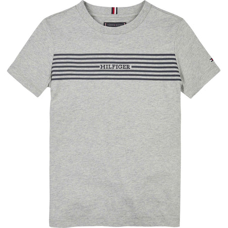 Tommy Hilfiger Light Grey Htr / Navy Stripes Monotype Print Stripe Reg Tee Ss