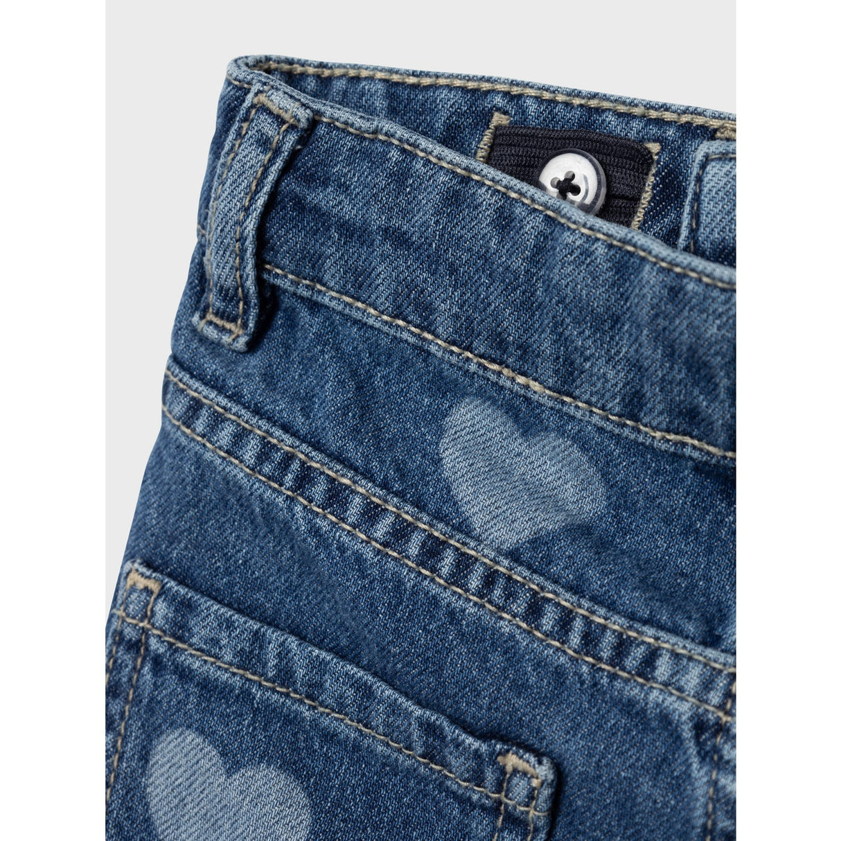 Name It Denim Blue Heart Rose Regular Denim Shorts 2