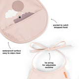 DonebyDeer Mini Bib w/Pocket 2 pcs. Happy Clouds Powder
