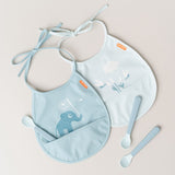 DonebyDeer Mini Bib w/Pocket 2 pcs Elphee Blue