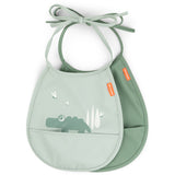 DonebyDeer Mini Bib w/Pocket 2 pcs Croco Green