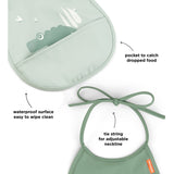DonebyDeer Mini Bib w/Pocket 2 pcs Croco Green