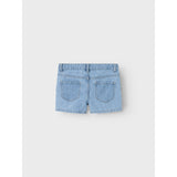 Name It Light Blue Denim Stripe Rose Regular Denim Shorts 3