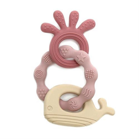 Magni Pink Teether - Octopus/Whale