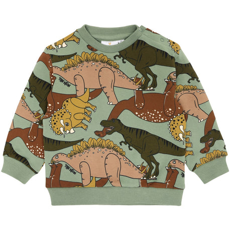 THE NEW Siblings Hedge Green Dino AOP Lee Sweatshirt