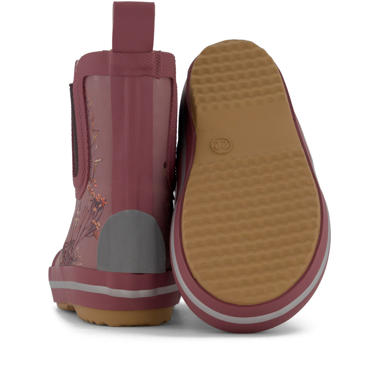 Mikk-Line Rose Brown Short Winter Wellies AOP