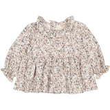 MarMar Jersey Print Deep Peony Tiora Frill LS Blouse