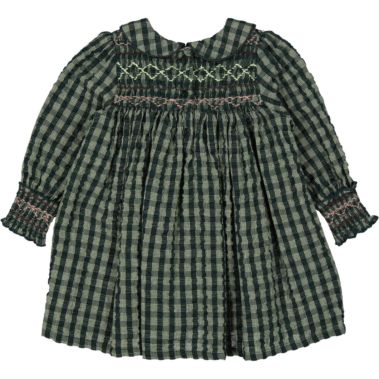 MarMar Seersucker Gingham Dark Leaf Check Dabina B Dress