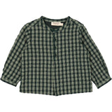 MarMar Seersucker Gingham Dark Leaf Check Totoro Shirt