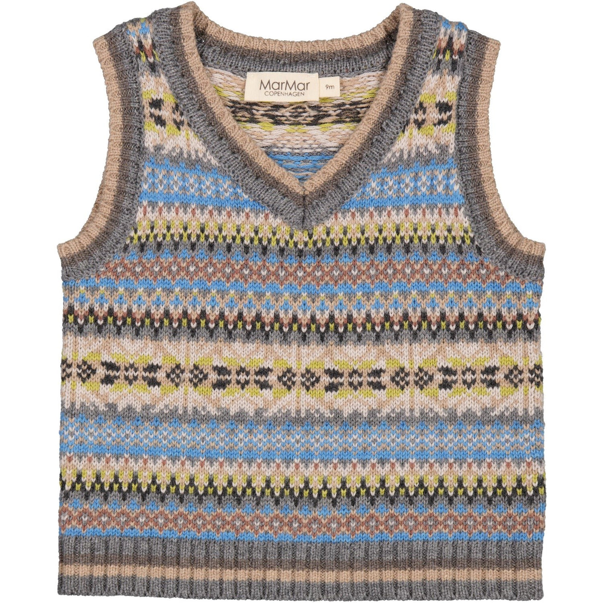 MarMar Light Cotton Wool Fair Isle Taj B Knit Vest