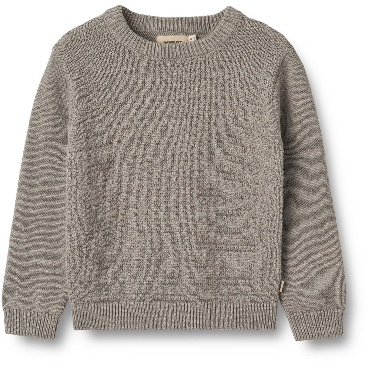 Wheat Warm Grey Melange Knit Pullover Borris