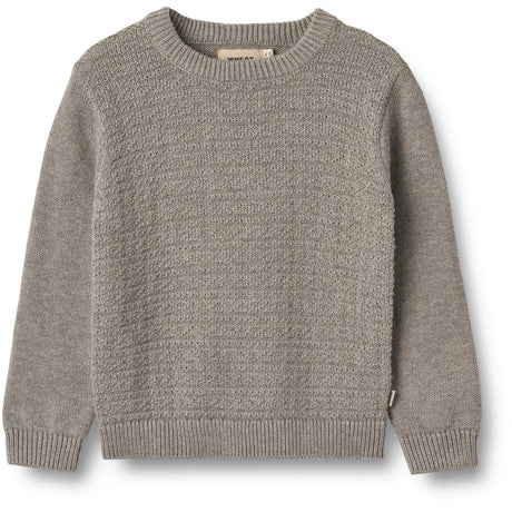 Wheat Warm Grey Melange Knit Pullover Borris