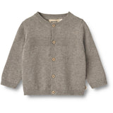 Wheat Warm Grey Melange Knit Cardigan Sofus