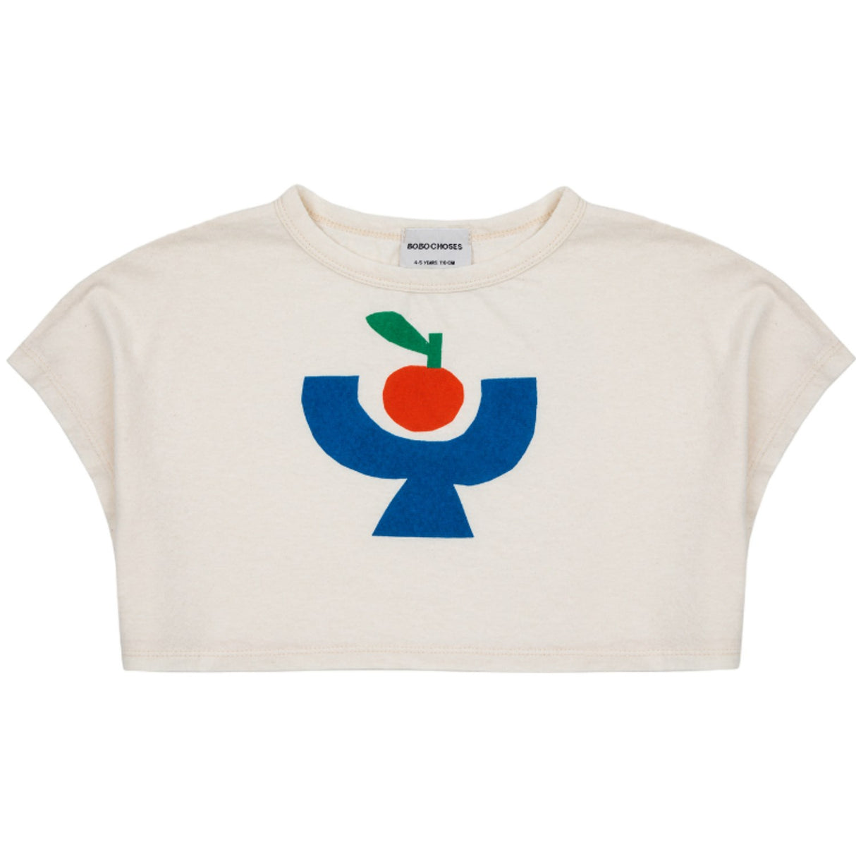 Bobo Choses Tomato Plate Cropped T-Shirt Offwhite