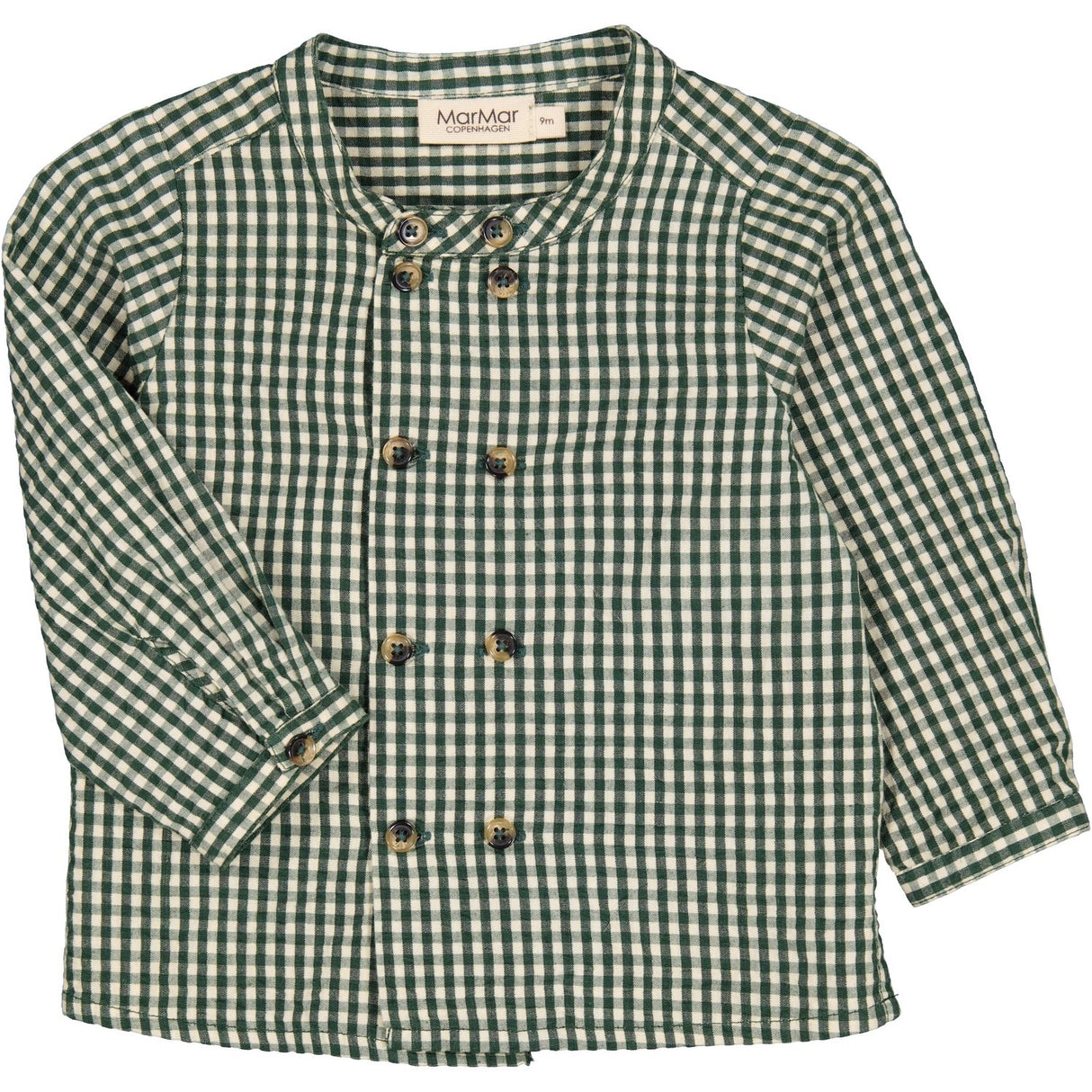 MarMar Cotton Seersucker Green Check Toke Shirt