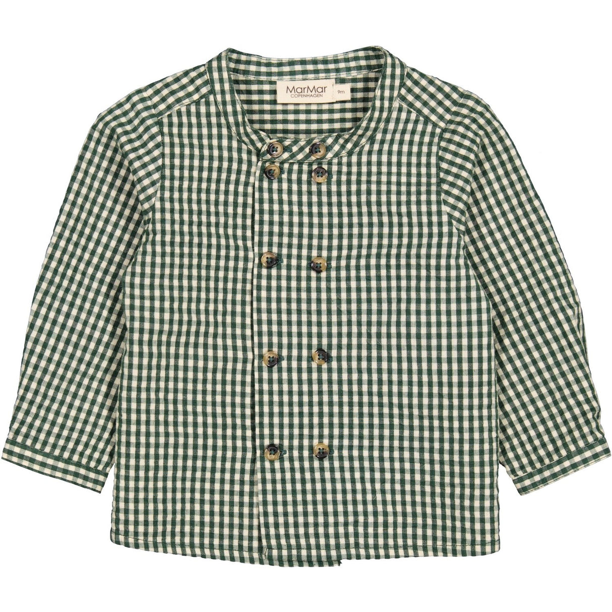 MarMar Cotton Seersucker Green Check Toke Shirt