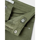 Name It Deep Lichen Green Rose Wide Twill Pants Noos