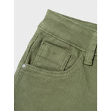 Name It Deep Lichen Green Rose Wide Twill Pants Noos