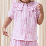 Fliink Cloud Dancer Pink Stripe Ciao Stripe SS Shirt 2