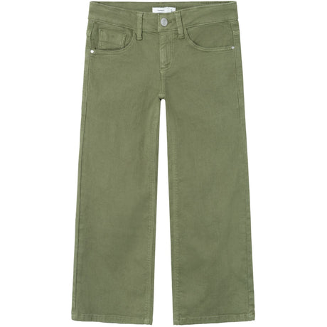 Name It Deep Lichen Green Rose Wide Twill Pants Noos