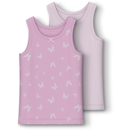 Name It Pink Lavender Tank Top 2-pack Pink Butterfly Noos