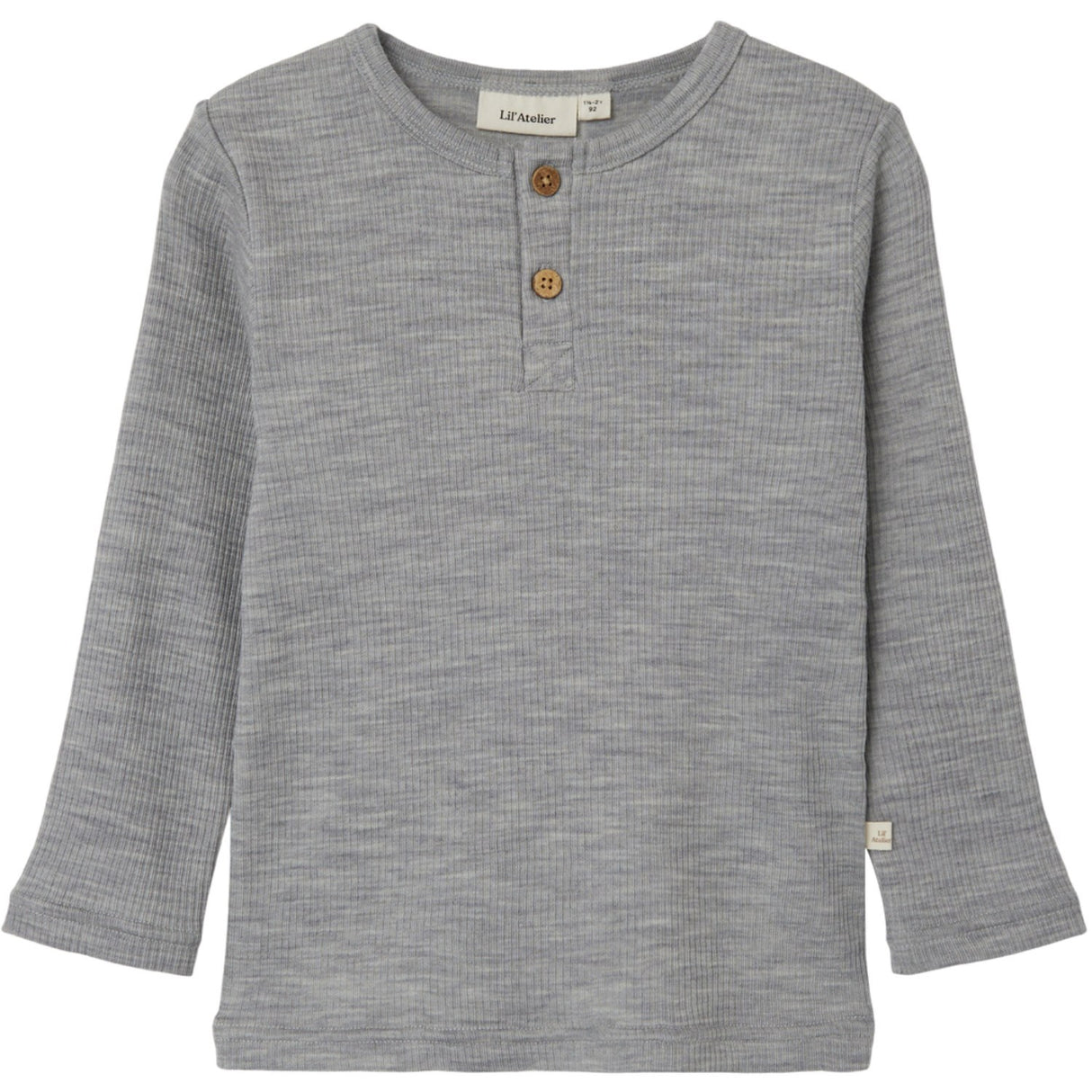 Lil'Atelier Grey Melange Fable Wool Blouse